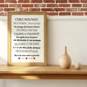 Affiche chez nounou personnalisé - Poster merci nounou - Cadeau personnalisé nounou par Le Temps des Paillettes