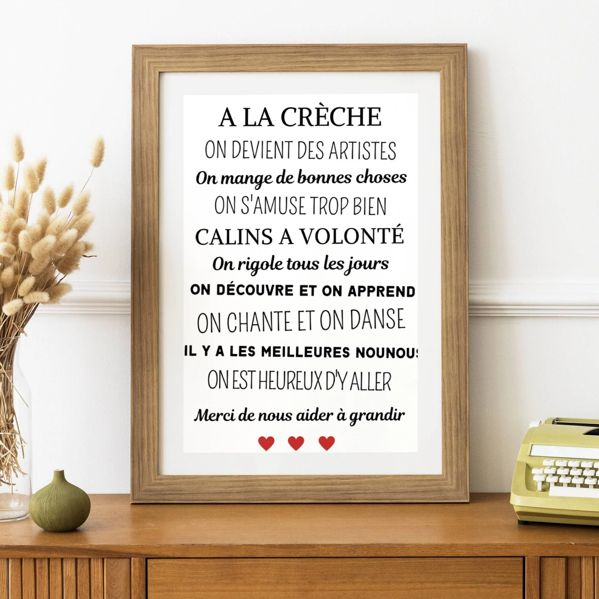Affiche A la crèche - poster décoration crèche - Cadeau crèche - Merci crèche par Le Temps des Paillettes – Image 6