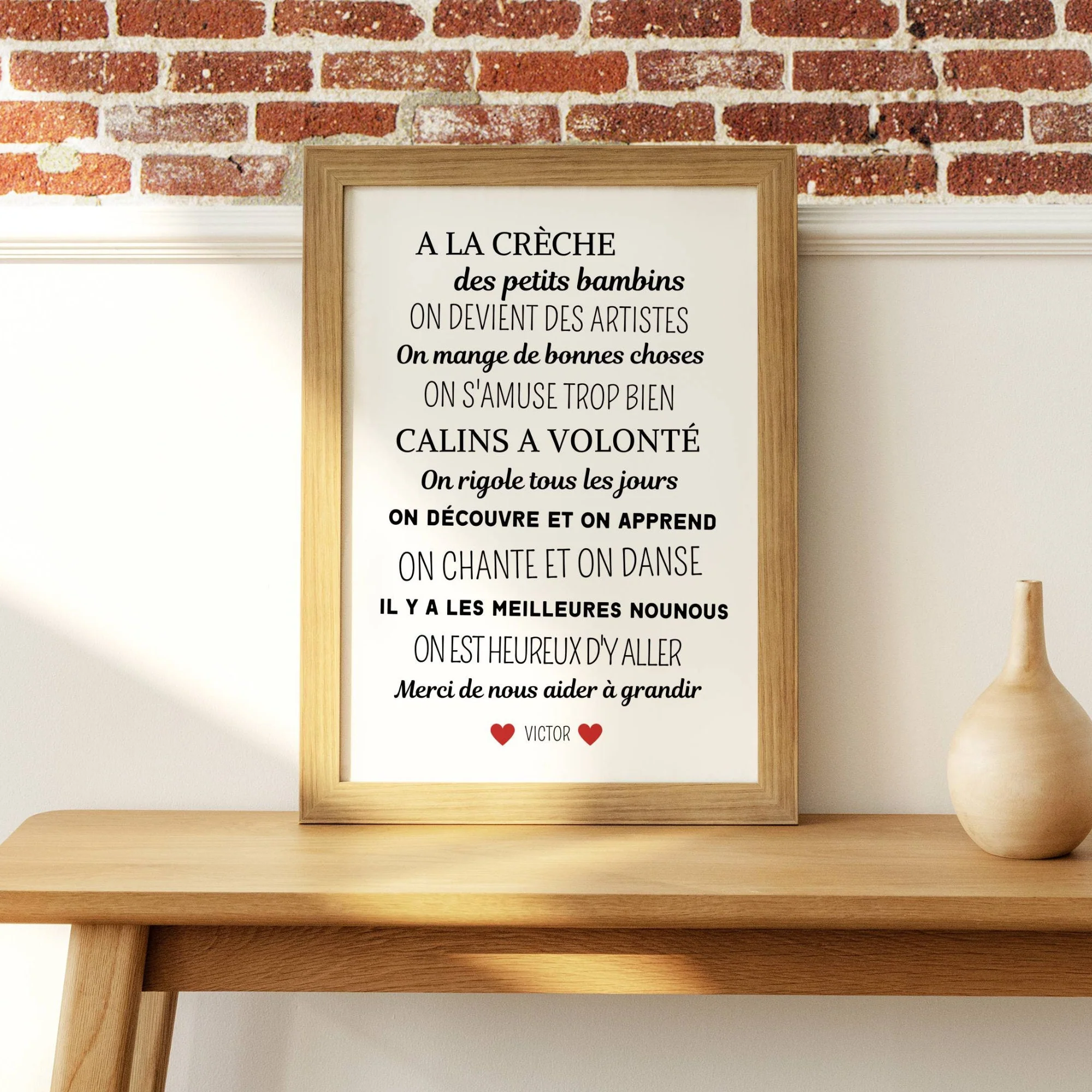 Affiche A la crèche - poster décoration crèche - Cadeau crèche - Merci crèche par Le Temps des Paillettes – Image 4