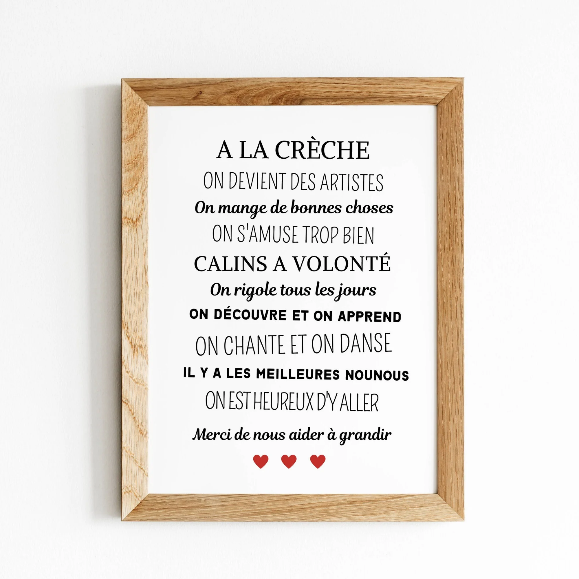 Affiche A la crèche - poster décoration crèche - Cadeau crèche - Merci crèche par Le Temps des Paillettes – Image 7