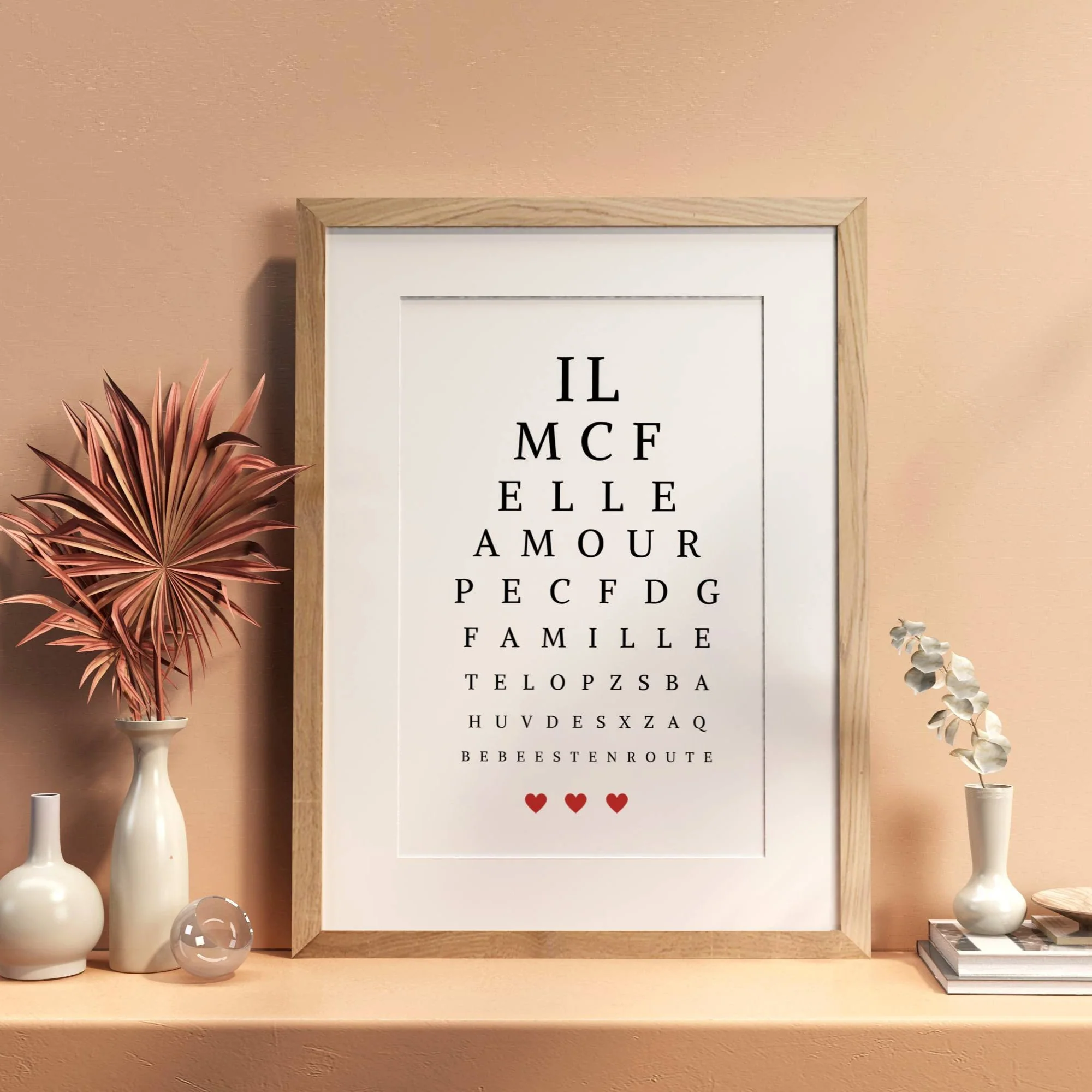 Affiche annonce grossesse Test de vue - Message test d'acuité - "bébé est en route" par Le Temps des Paillettes
