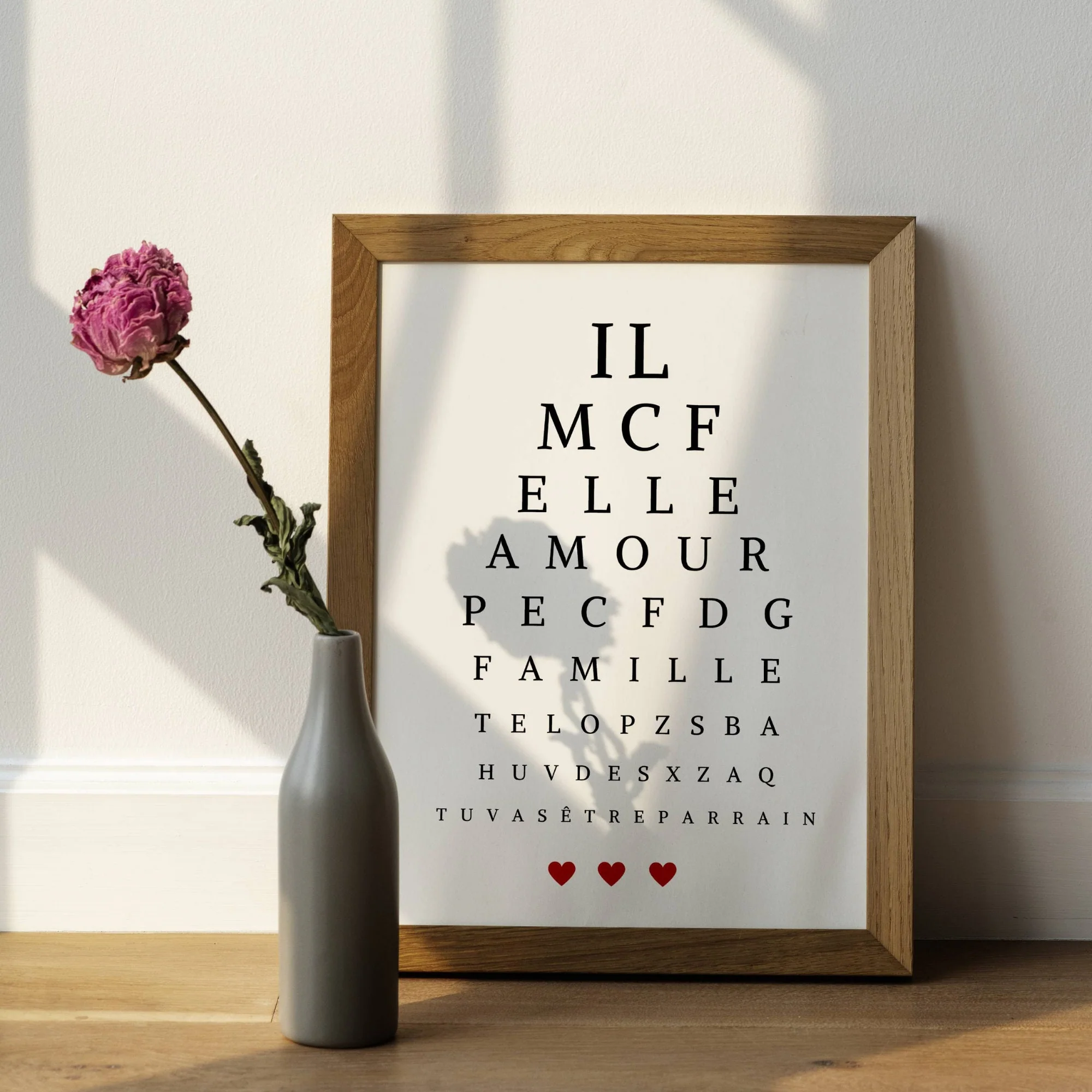 Affiche annonce grossesse Test de vue - Message test d'acuité - "bébé est en route" par Le Temps des Paillettes – Image 3