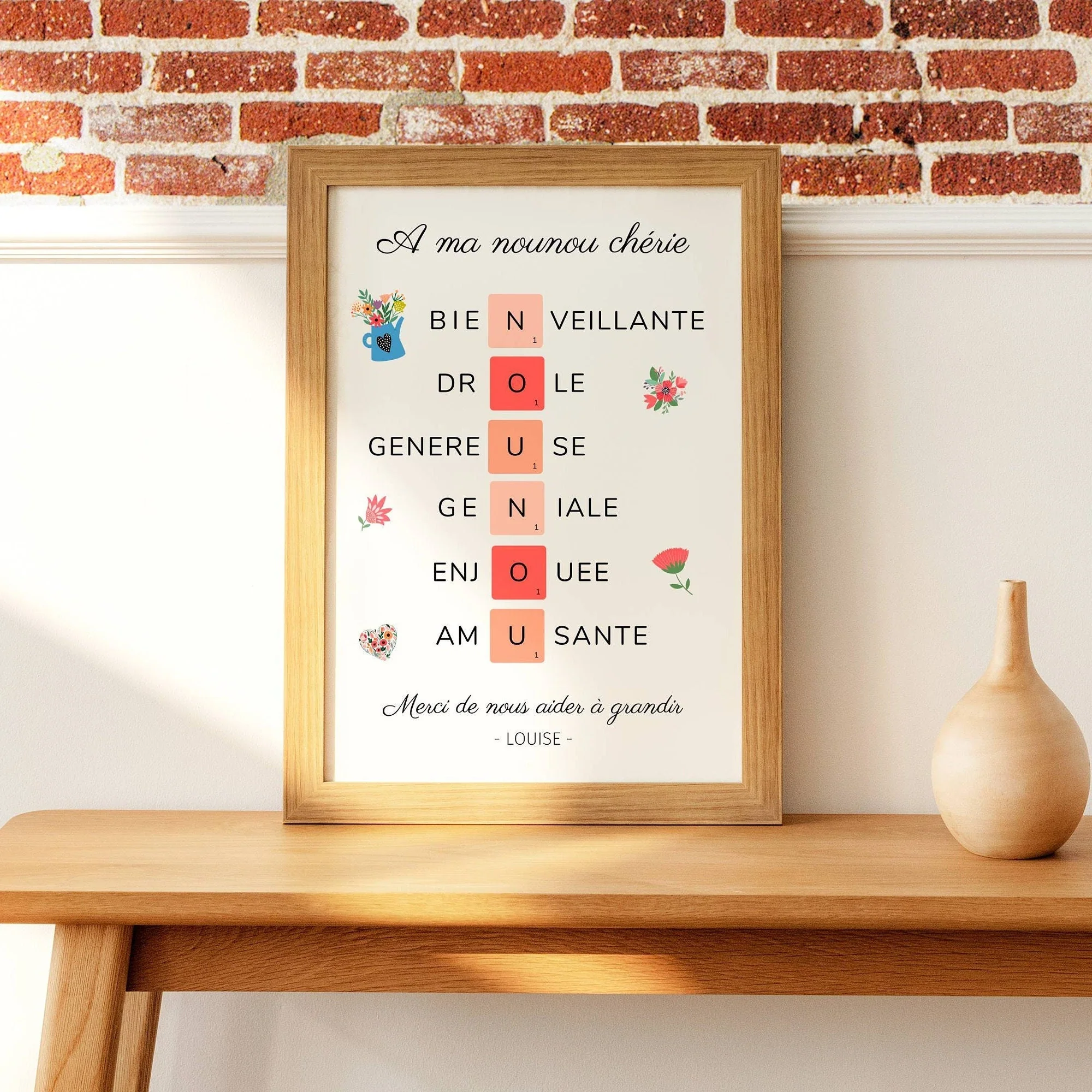 Affiche nounou personnalisée - Affiche nounou définition - affiche qualité nounou par Le Temps des Paillettes