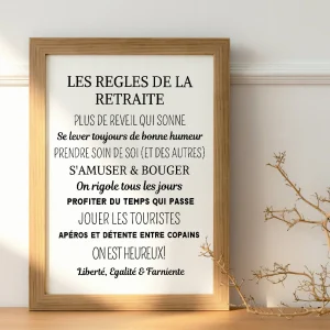 Affiche cadeau départ à la retraite - poster retraiter personnalisé par Le Temps des Paillettes
