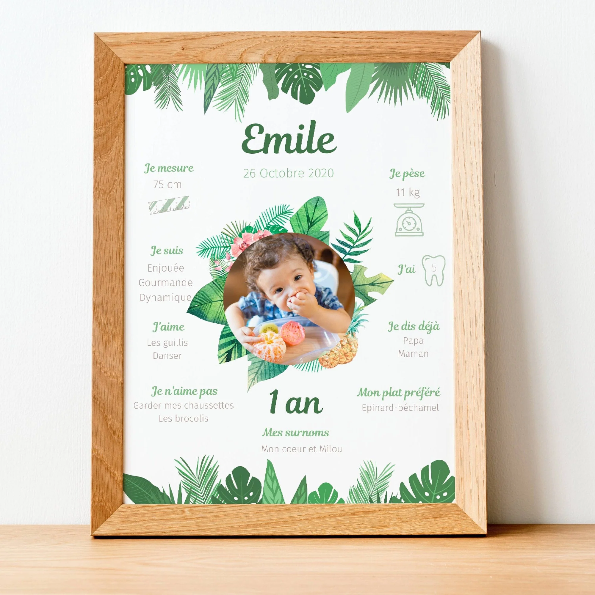 Affiche anniversaire tropical personnalisée - Thème jungle par le temps des paillettes – Image 3