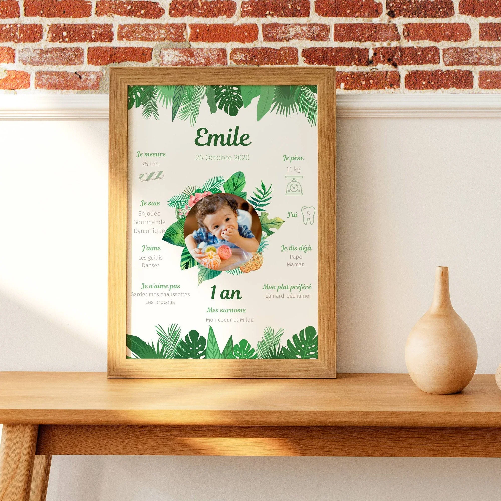 Affiche anniversaire tropical personnalisée - Thème jungle par le temps des paillettes – Image 4