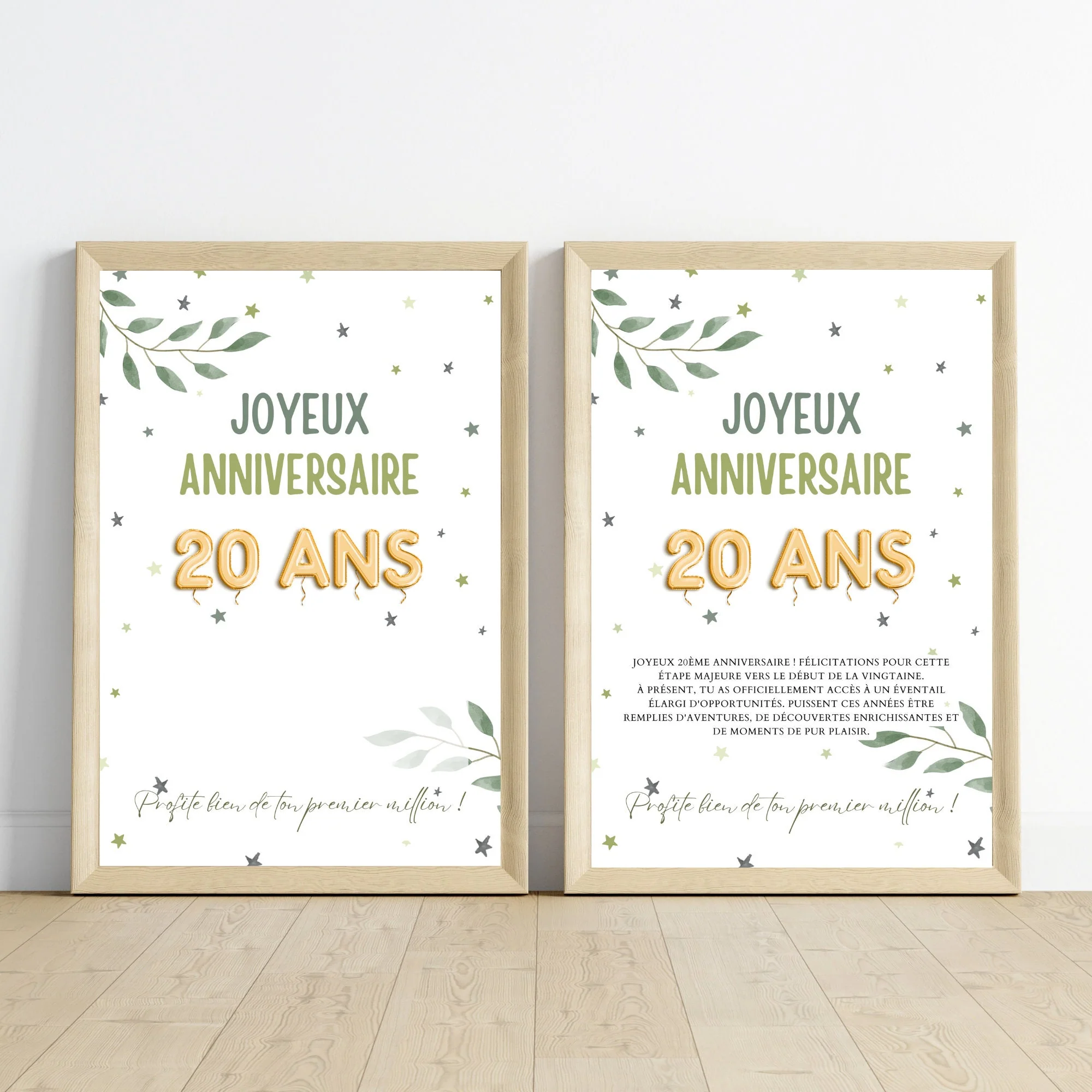Cadeau argent anniversaire 20 ans, ton premier million, affiche message surprise pour billets à offrir – Image 2