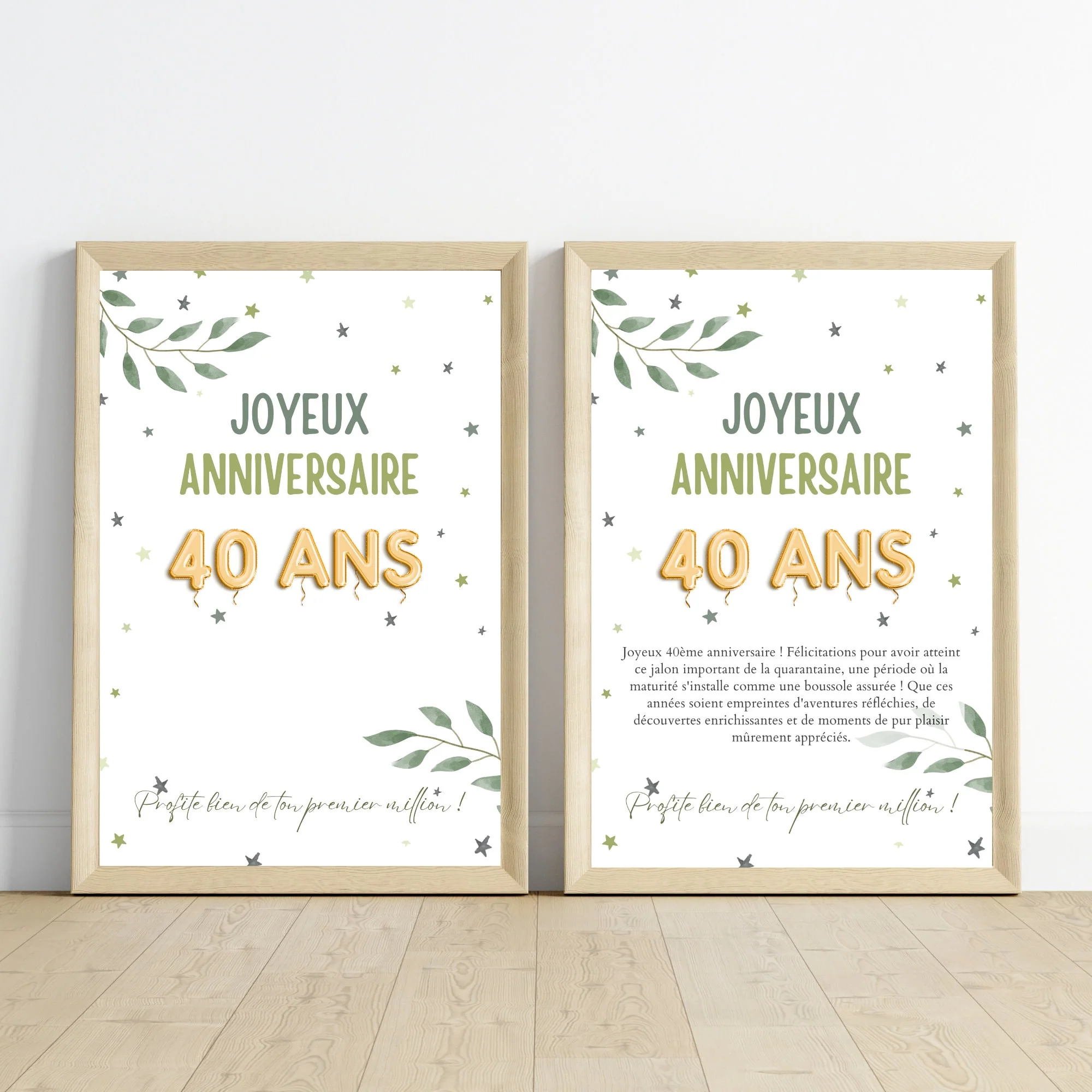 Cadeau argent anniversaire 40 ans, ton premier million, affiche message surprise pour billets à offrir – Image 2