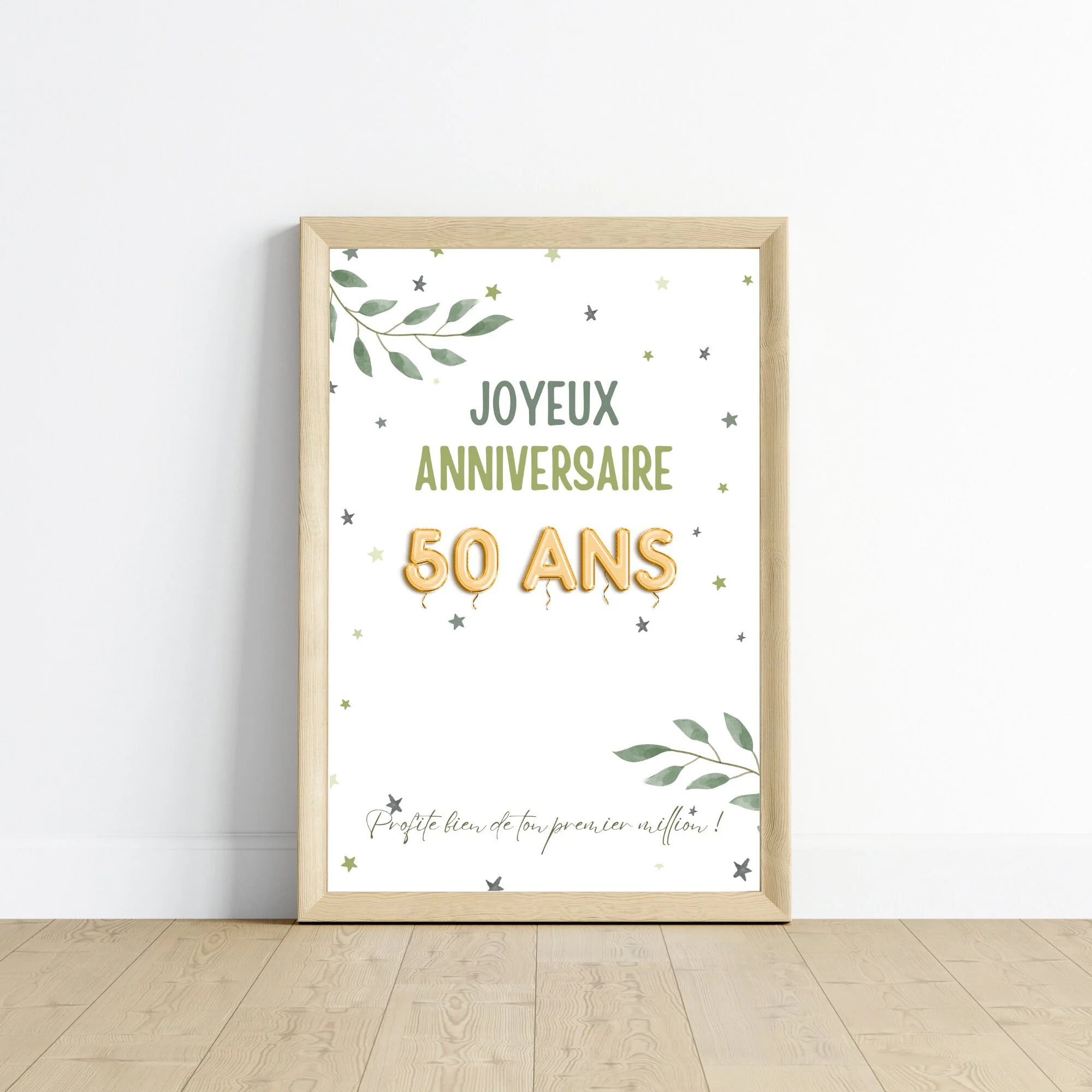 Cadeau argent anniversaire 50 ans, ton premier million, affiche message surprise pour billets à offrir – Image 6