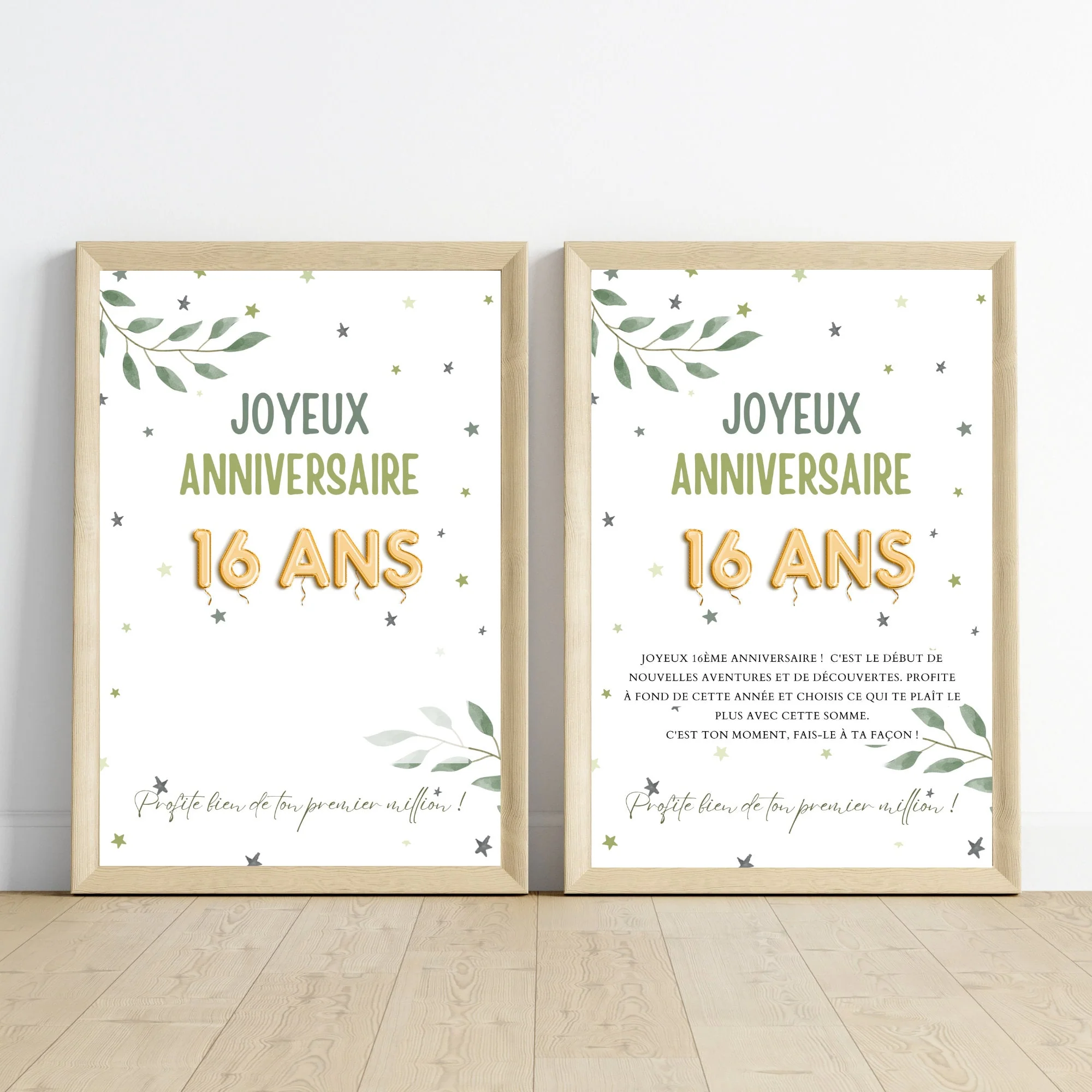 Cadeau argent anniversaire 16 ans, ton premier million, affiche message surprise pour billets à offrir – Image 2