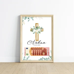 Cadeau argent  - Idée Cadeau Originale Baptême  Communion - Parfait pour Garçon, Fille, Fils, Fille - Le Temps des Paillettes