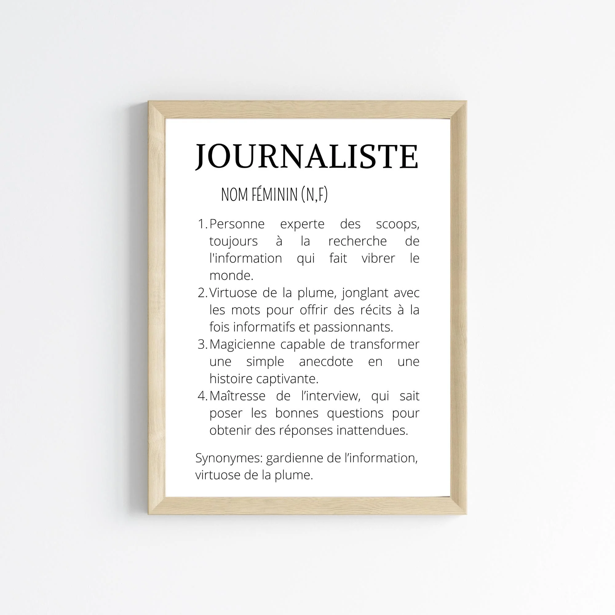 Affiche définition journaliste - Affiche minimaliste pour rédaction - Cadeau journaliste – Image 8