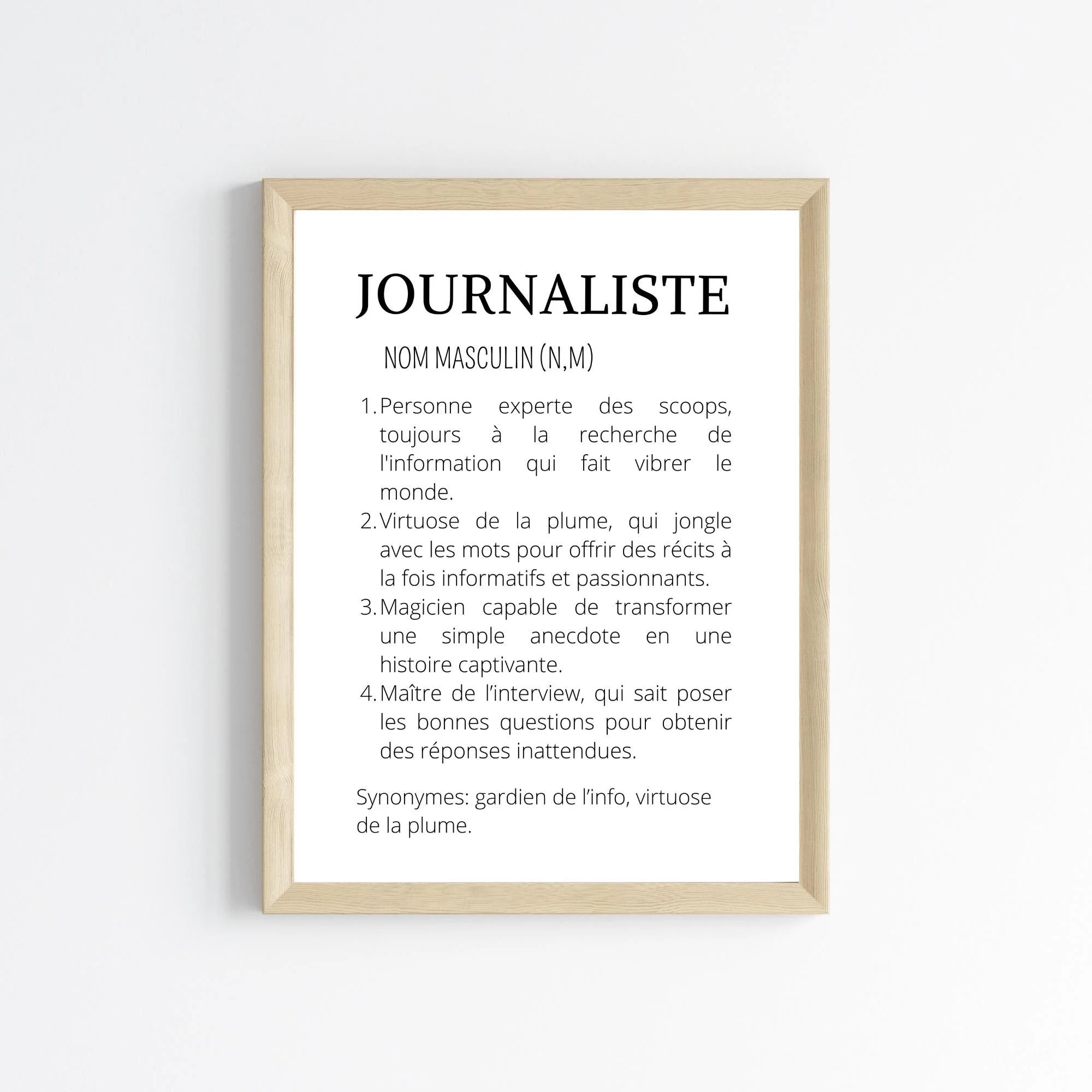 Affiche définition journaliste - Affiche minimaliste pour rédaction - Cadeau journaliste – Image 2