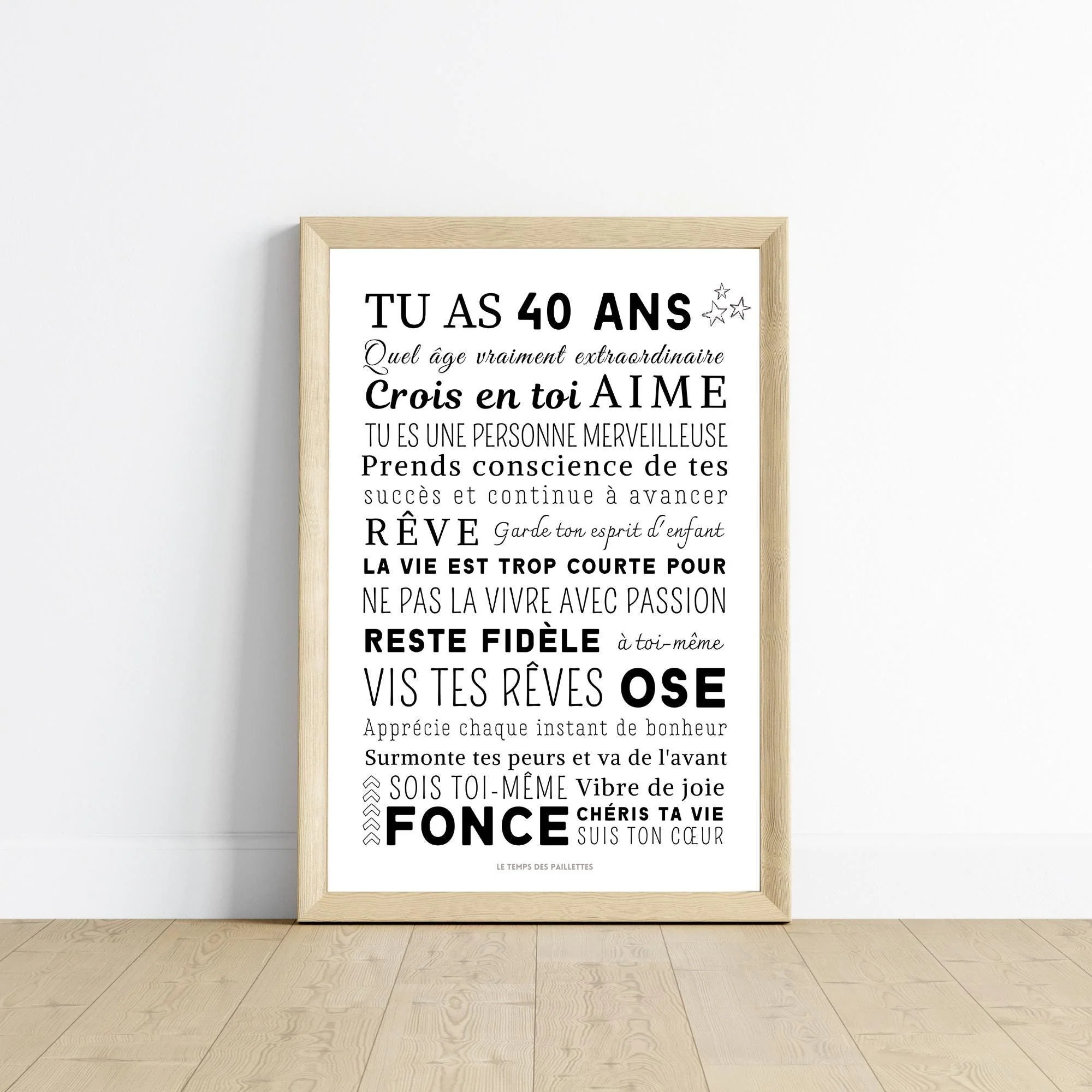 Affiche 40 ans - Carte 40ème anniversaire - Décoration de fête d'anniversaire par Le Temps des Paillettes – Image 2