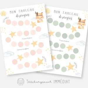 Affiche de progrès enfant - Je progresse