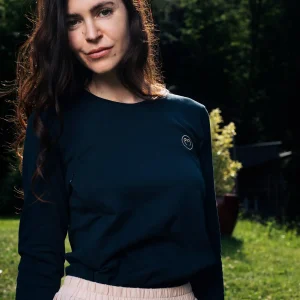 T-shirt Allaitement bleu marine à Manches Longues