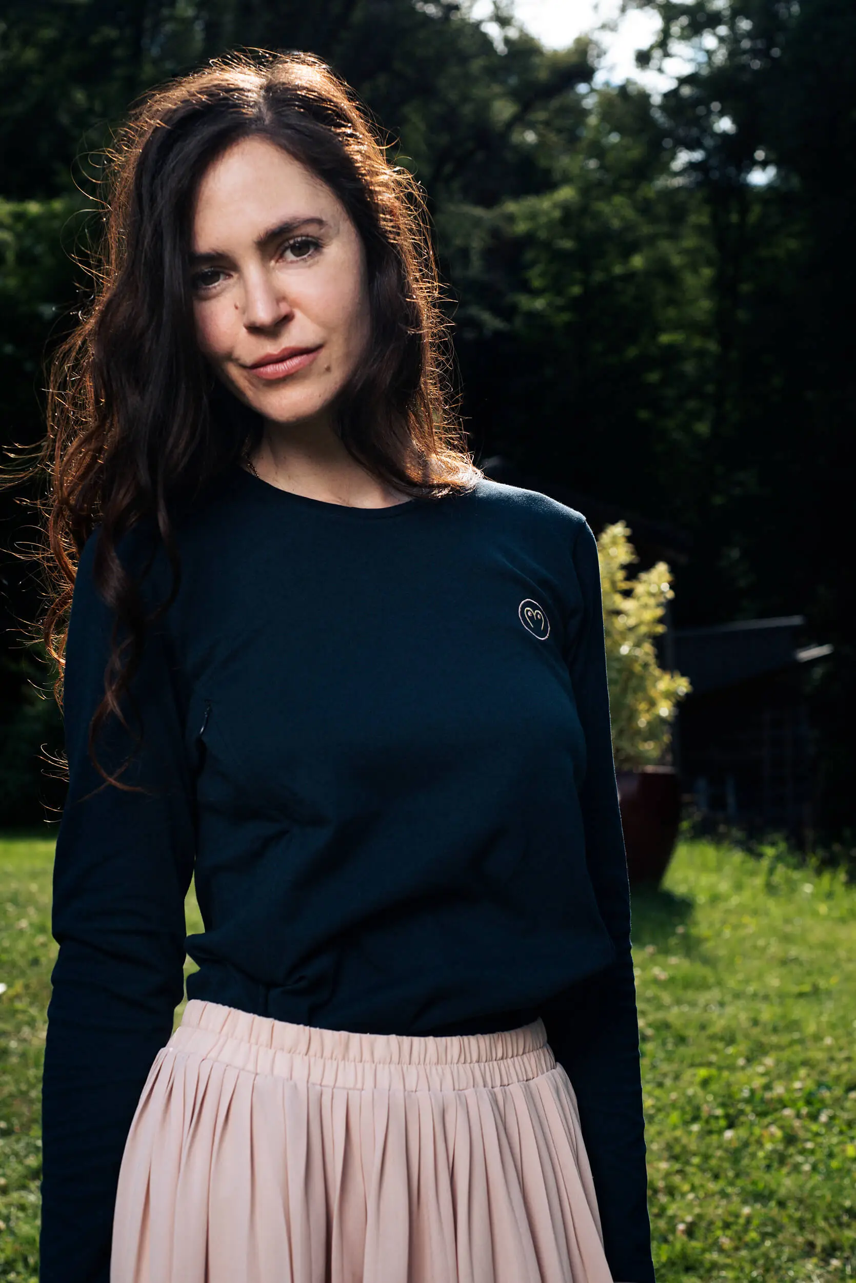 T-shirt Allaitement bleu marine à Manches Longues