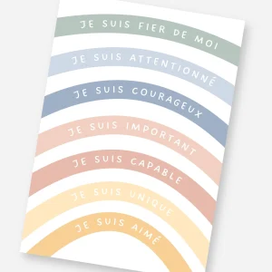 Affiche affirmations positives arc en ciel