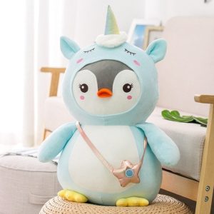 Peluche Pingouin Déguisement Licorne  Plopino™