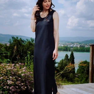 Robe Longue Allaitement et Grossesse - bleu marine