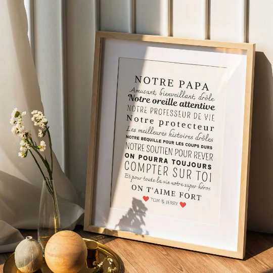 Affiche Mon papa personnalisée - Cadeau papa personnalisée - Cadeau fête des pères – Image 2