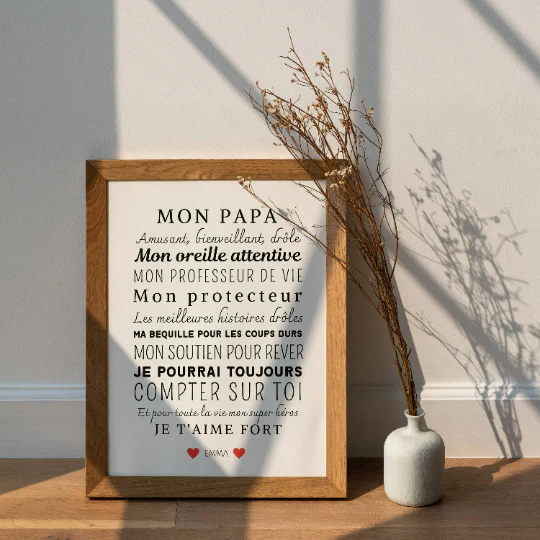 Affiche Mon papa personnalisée - Cadeau papa personnalisée - Cadeau fête des pères – Image 3