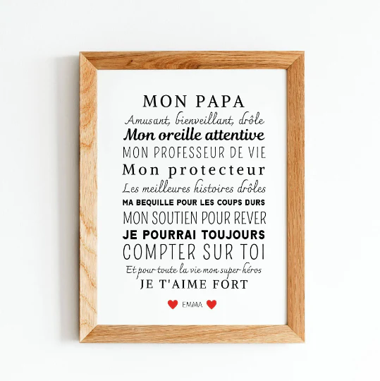 Affiche Mon papa personnalisée - Cadeau papa personnalisée - Cadeau fête des pères – Image 5