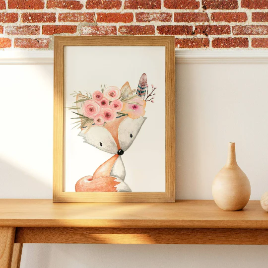 Set d'affiche animaux de la forêt aquarelle- Affiche chambre bébé renard lapin et biche – Image 6