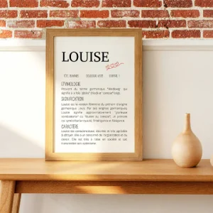 Affiche de naissance personnalisée prénom et définition - Cadeau de naissance personnalisé